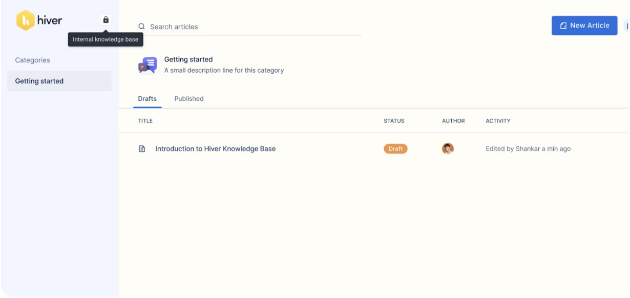 Internal knowledge base